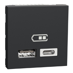 Slika Utičnica USB 2.0 napajanja 2M tip A+C antracit Schneider