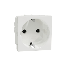 Slika Priključnica dvopolna modularna 2M 16A 230V 2P+E bela New Unica Schneider