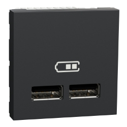 Slika Punjač dvostruki USB tip A bež Schneider