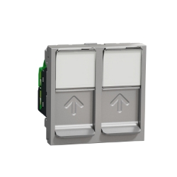 Slika Utičnica RJ45 dvostruka CAT5 UTP 2M aluminijum Schneider