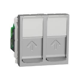 Slika Utičnica RJ45 dvostruka CAT6 STP 2M aluminijum Schneider