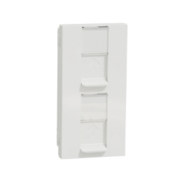 Slika Utičnica RJ45 dvostruka CAT6A UTP 45x90 bela Schneider