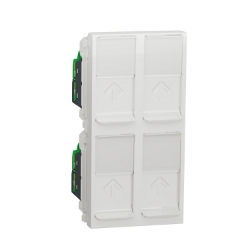Slika Utičnica RJ45 četvorka CAT6A UTP 45x90 bela Schneider