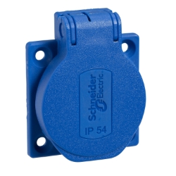 Slika Industrijska utičnica plava 10/16A 2P+E 250VAC šuko IP54 bočna ugradna PratiKa Schneider