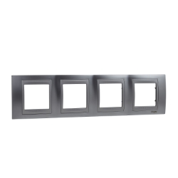 Slika Okvir 8M MODE H71 četvorostruki sjajno hrom/aluminijum Unica Top Schneider