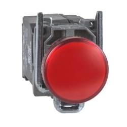 Slika Signalna lampica kompletna O22 crvena ravna sočiva BA9s 230-240V Schneider